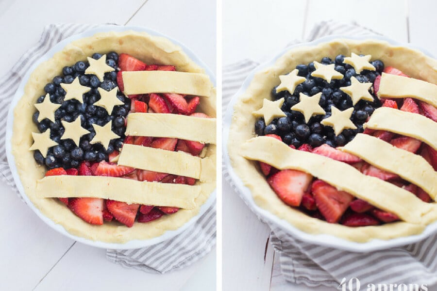 4th of july desserts american flag pie- red white and blue recipes #desserts #4thofjuly #fourthofjuly #patrioticfood #recipes #food #cakes #cupcakes #americanflagdesserts #cookies #icecream #pies #fruitpizza #marshmallows #popcorn #donuts #sweets #treats #snacks