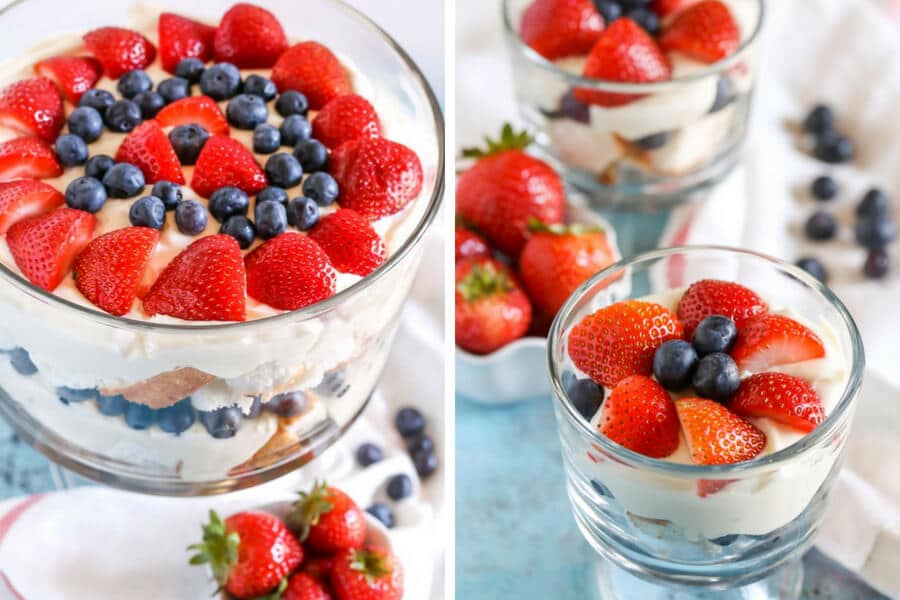 4th of july desserts trifle - red white and blue recipes #desserts #4thofjuly #fourthofjuly #patrioticfood #recipes #food #cakes #cupcakes #americanflagdesserts #cookies #icecream #pies #fruitpizza #marshmallows #popcorn #donuts #sweets #treats #snacks