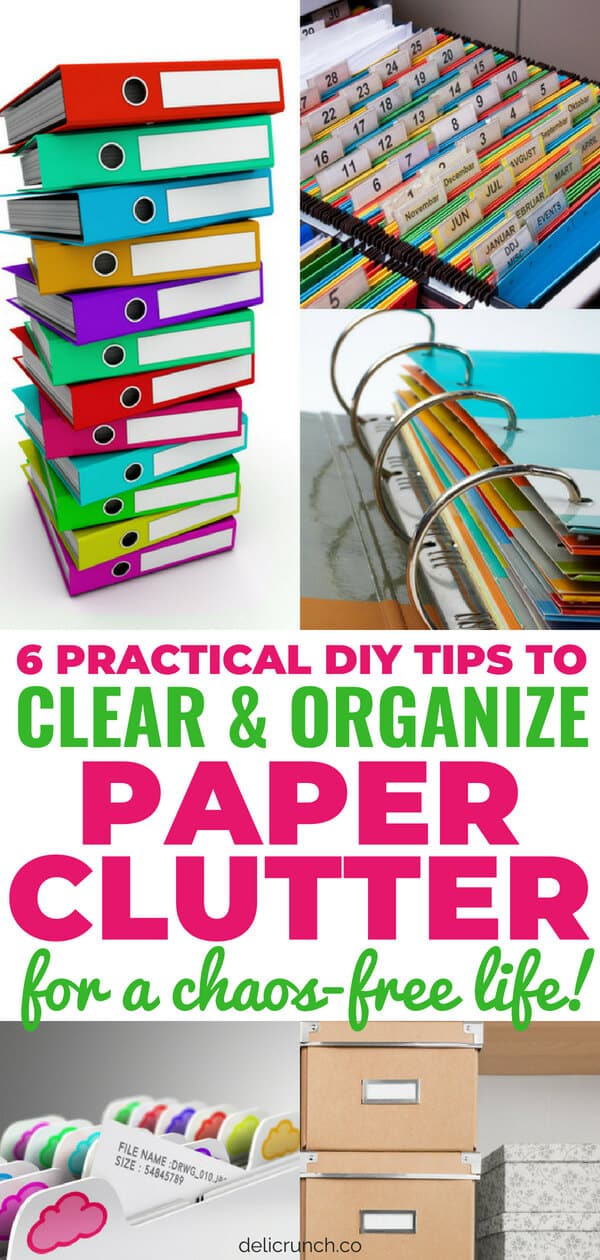 How to get rid of paper clutter? Eliminate and organize paper clutter with these DIY paper clutter organization tips and solutions! Effective organization filing system and hacks for the office, kitchen, school, and life in general! Whether you want it in a binder or go digital, I got you covered! #declutter #organization #diy #home #housecleaning #lifehacks #hacks #tips #paperclutter