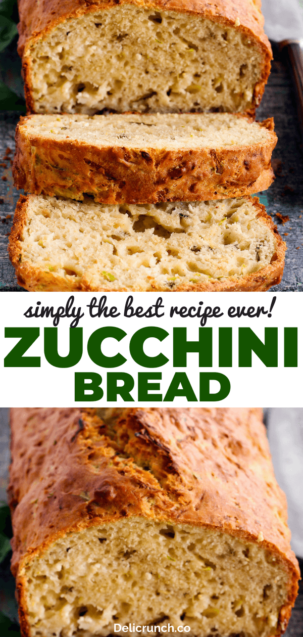 The best homemade bread recipe with zucchini. Super healthy, moist and delicious. quick and easy recipe. #bread #food #recipe #zucchini