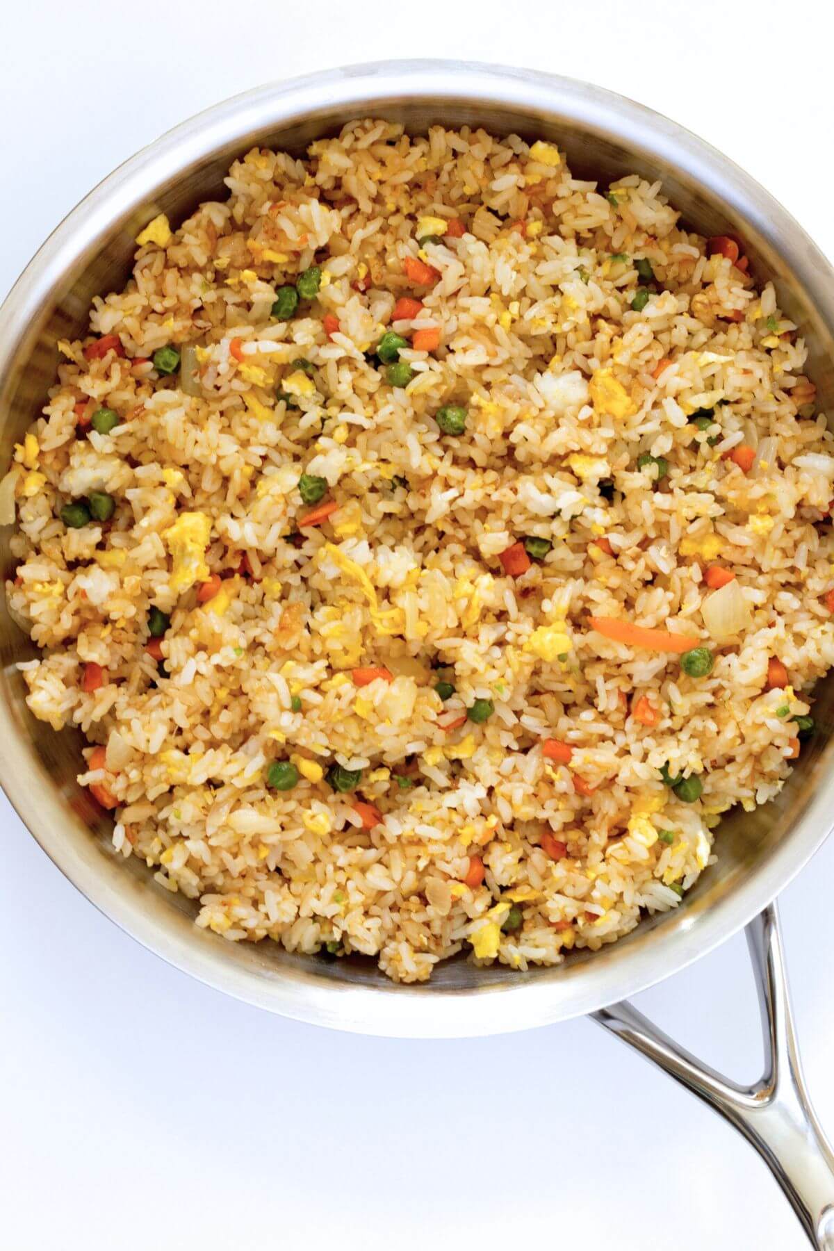 egg fried rice in a pan
