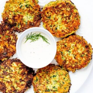 easy zucchini fritters feature image