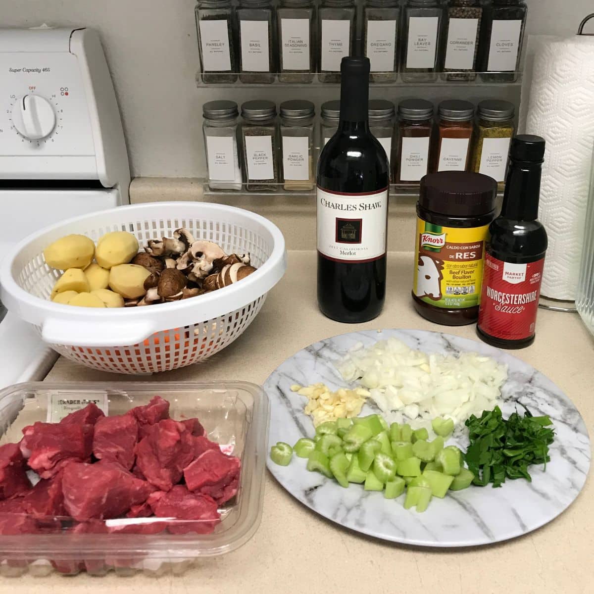 ingredients for beef stew