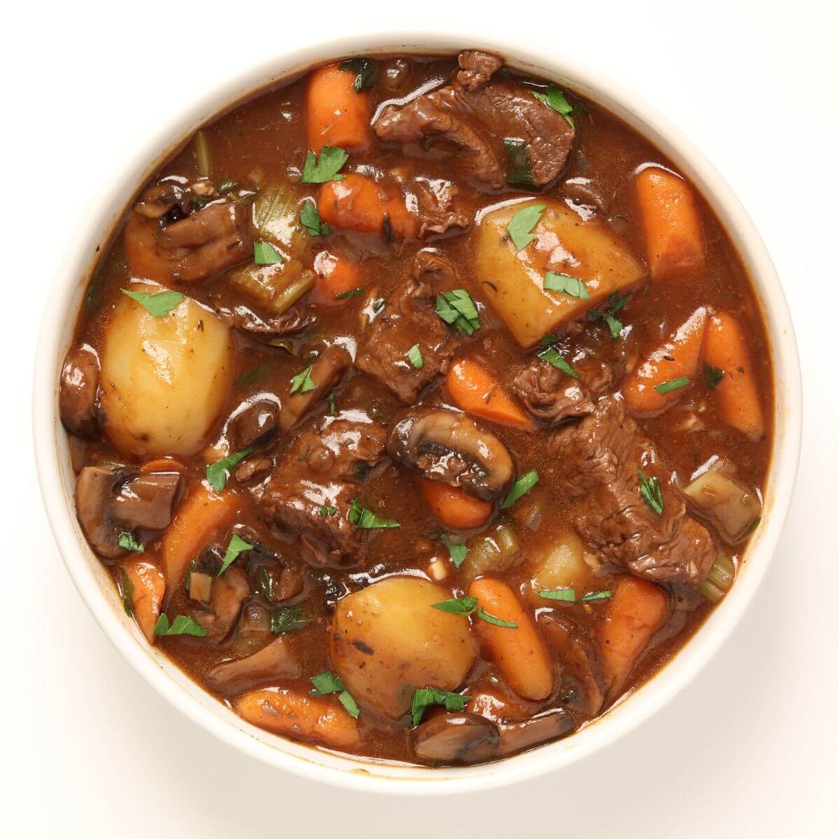 beef stew in a bowl