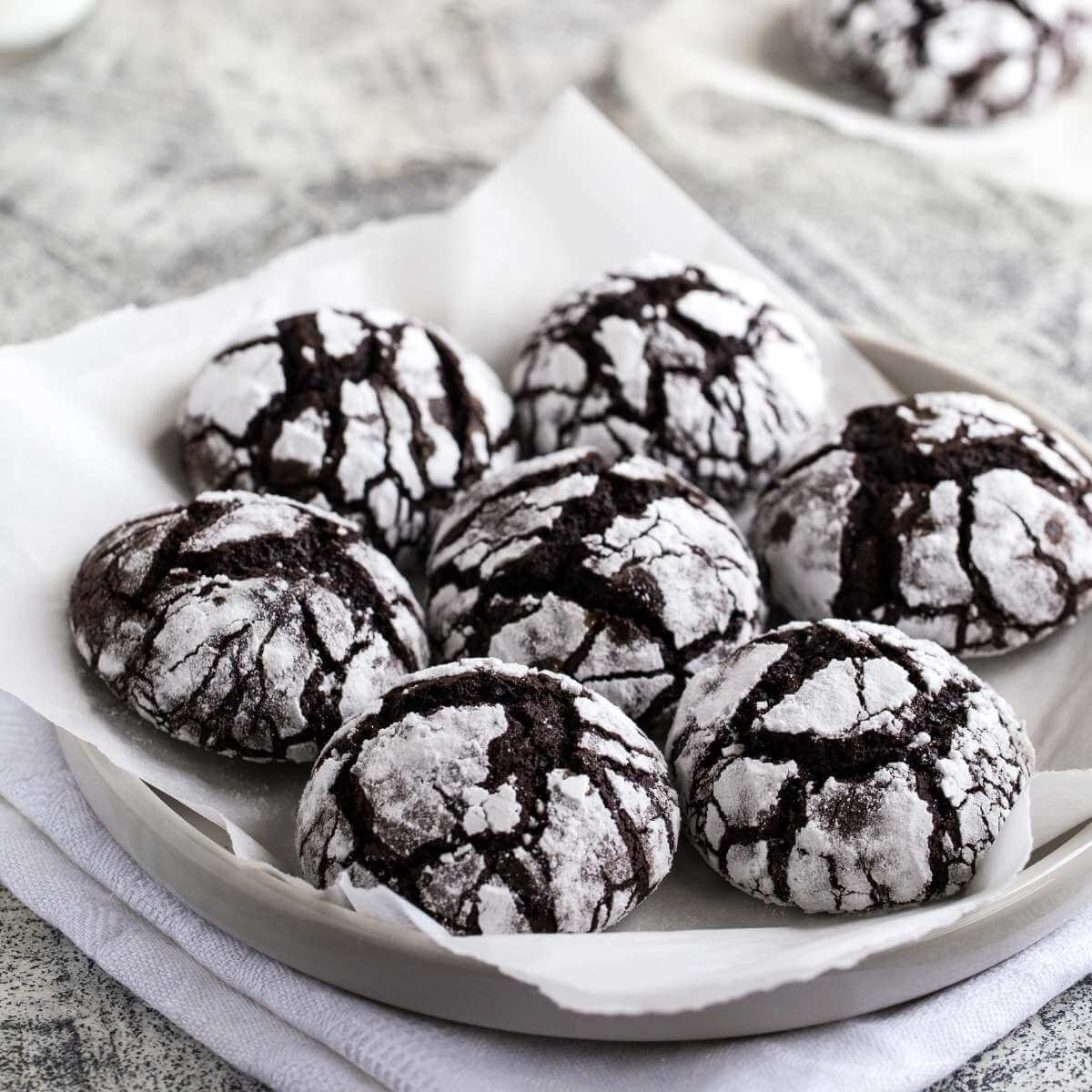 chocolate crinkle cookies with butter