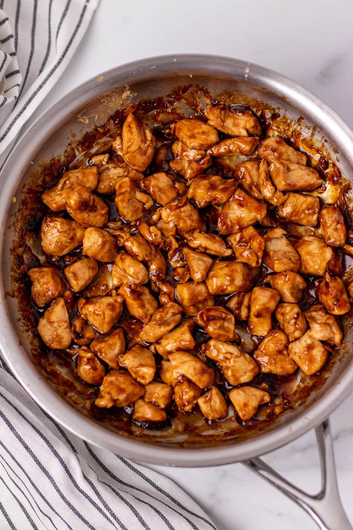 teriyaki chicken on a pan