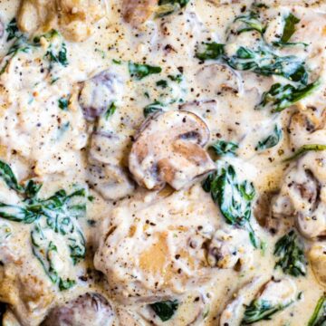 creamy chicken mushroom with spinach