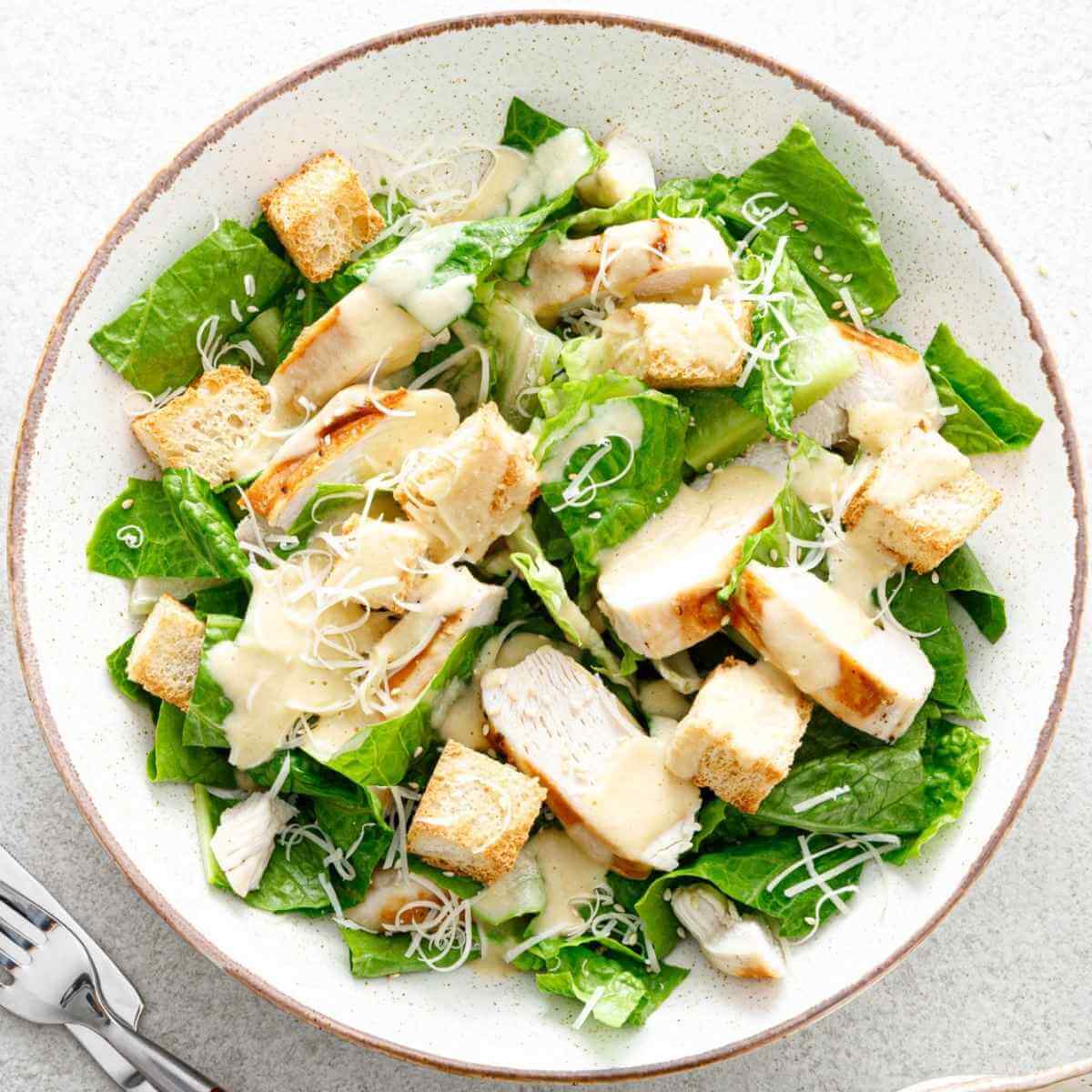 Caesar Salad with Homemade Caesar Salad Dressing