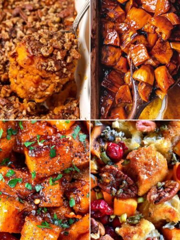 a collection of sweet potato recipes for thanksgiving holiday