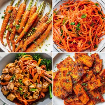a collage of easy carrot recipes