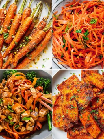 a collage of easy carrot recipes